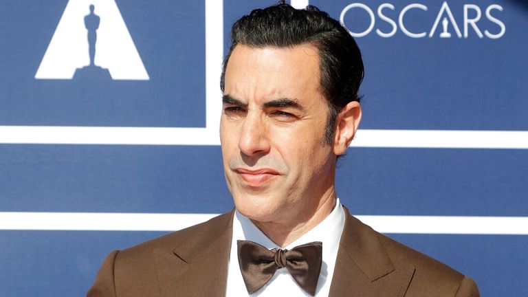 Sacha Baron Cohen attends a screening of the Oscars in Sydney, Australia. Pic: AP/Rick Rycroft


