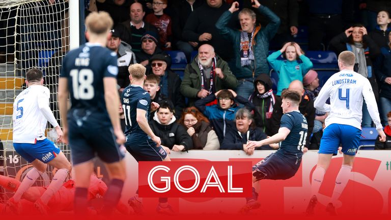 Ross County's George Harmon (second right) scores