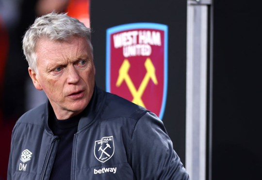 West Ham boss David Moyes looks on