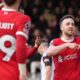 Liverpool's Diogo Jota celebrates scoring their side's third goal of the game