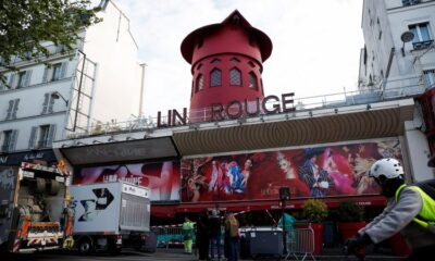 Blades fall off Moulin Rouge windmill in Paris