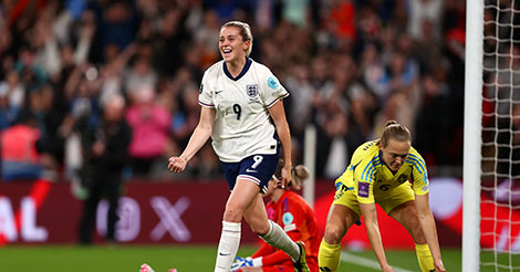 Alessia Russo reacts to England Women versus Sweden