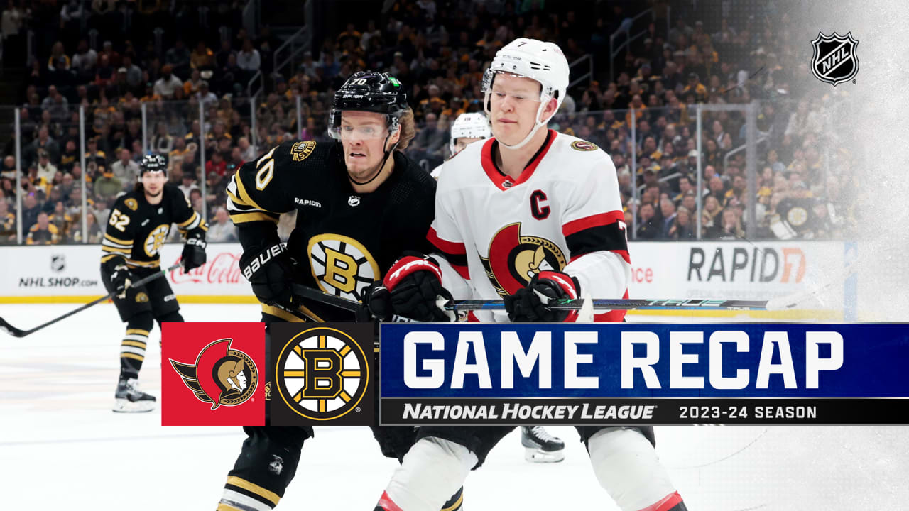 Bruins lose to Senators, finish 2nd in Atlantic