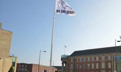 What flag with Derby County Football Club logo