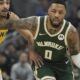 Damian Lillard's 35-point 1st half helps Bucks beat Pacers 109-94 without Giannis in playoff opener