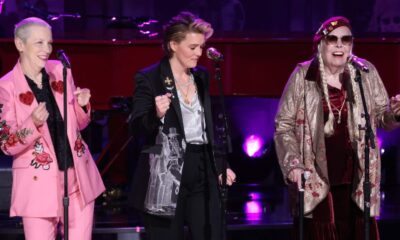 WASHINGTON, DC - MARCH 20: Annie Lennox, Brandi Carlile, and Joni Mitchell perform during the 2024 Gershwin Prize for Popular Song presentation to Elton John and Bernie Taupin by the Library of Congress at DAR Constitution Hall on March 20, 2024 in Washington, DC.  (Photo by Taylor Hill/WireImage)