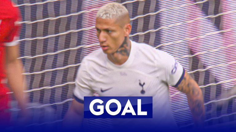 Richarlison scores for Spurs against Liverpool