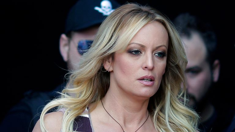 Stormy Daniels in Manhattan in 2018. Pic: AP