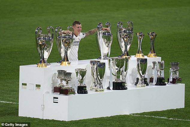 All of his silverware achievements at Madrid were additionally put on display by the club