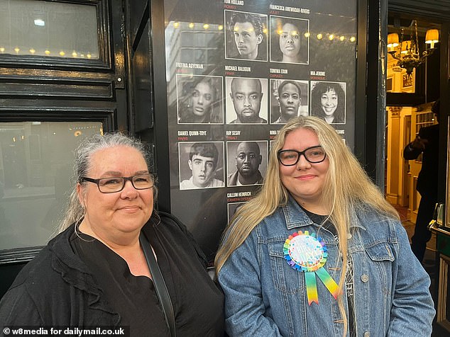 Helen and Grace, 21, queue up to watch the performance of Romeo and Juliet on May 24