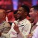 Cristiano Ronaldo and Anthony Joshua were spotted sharing a laugh at ringside