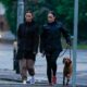 Lisa Zbozen (left), the wife of Jay Blades is seen with her sister Teresa walking the dog today