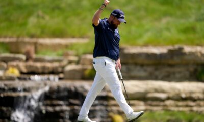 Shane Lowry ties a major championship record by shooting a 9-under 62 to get into the mix at the PGA