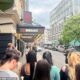 Fans wait for the arrival of Tom Holland outside the Duke of York's Theatre on May 24