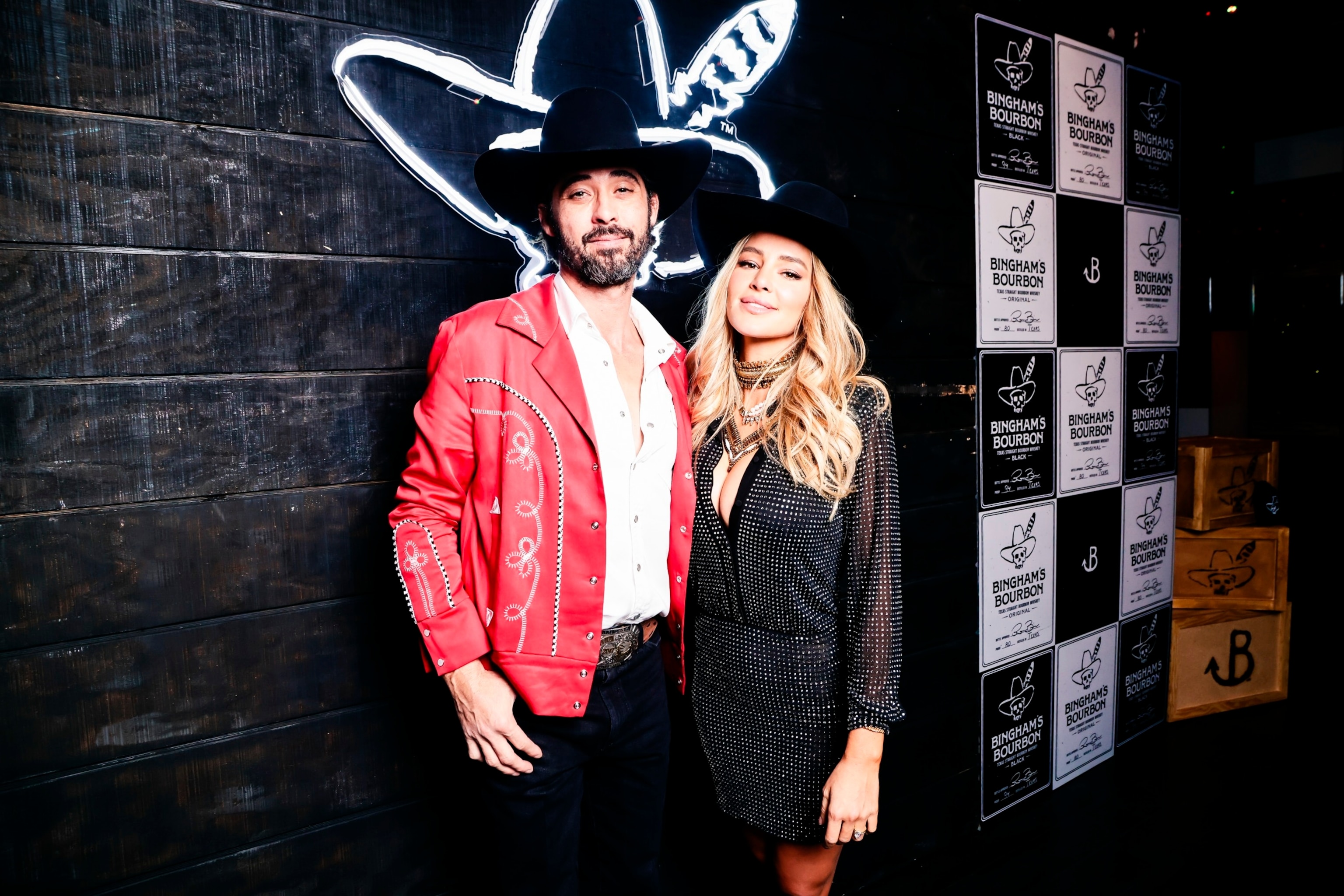 PHOTO: Ryan Bingham and Hassie Harrison attend Bingham's Bourbon NFR After Party in Las Vegas, NV, Dec. 7, 2023.  