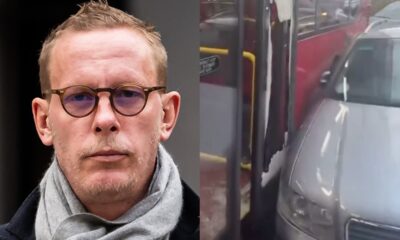 Laurence Fox bizarrely films row after car and bus collide on London street