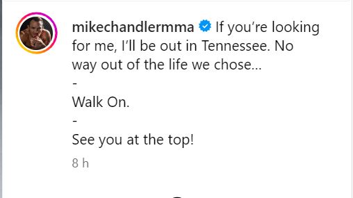 Chandler hinted he was leaving training camp