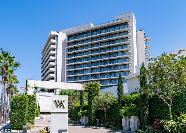 Garcia was reportedly examined by cops at the Waldorf Astoria Beverly Hills (pictured) following a call from a concerned member of his family