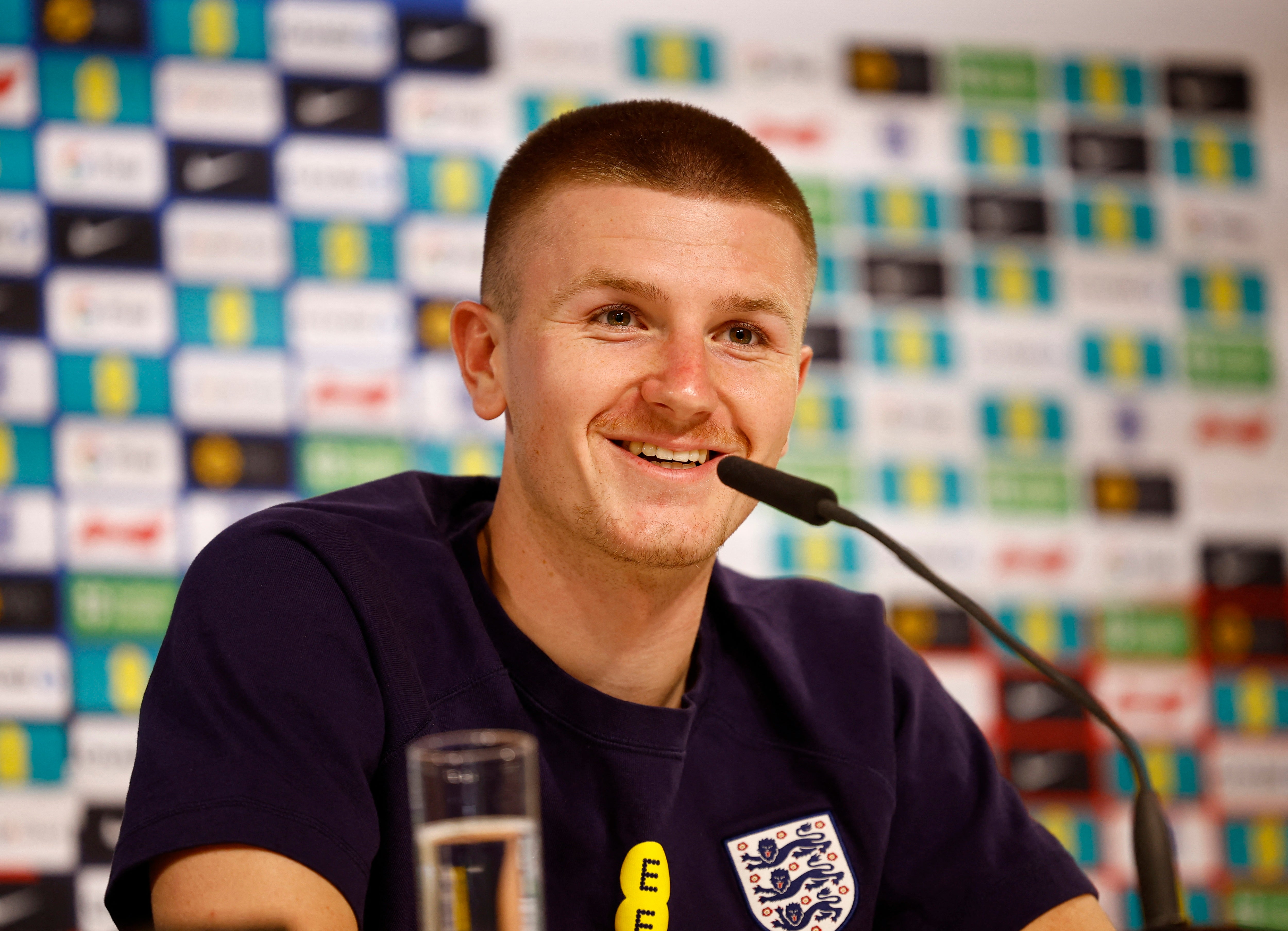 Wharton was comfortable in front of the media at England’s training base