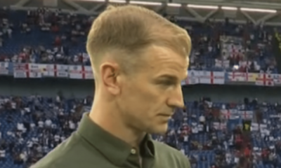 Joe Hart spotted 'dressed as the Celtic kit' on live TV as fans are all distracted by same thing