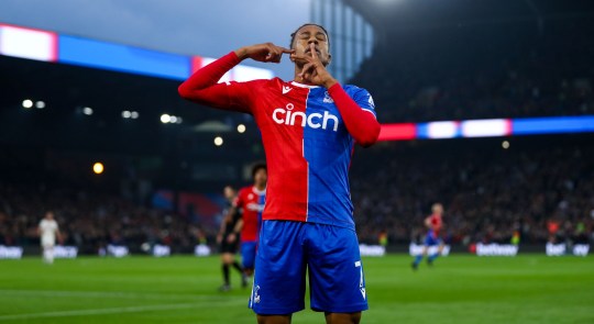 Michael Olise playing for Crystal Palace in the Premier League