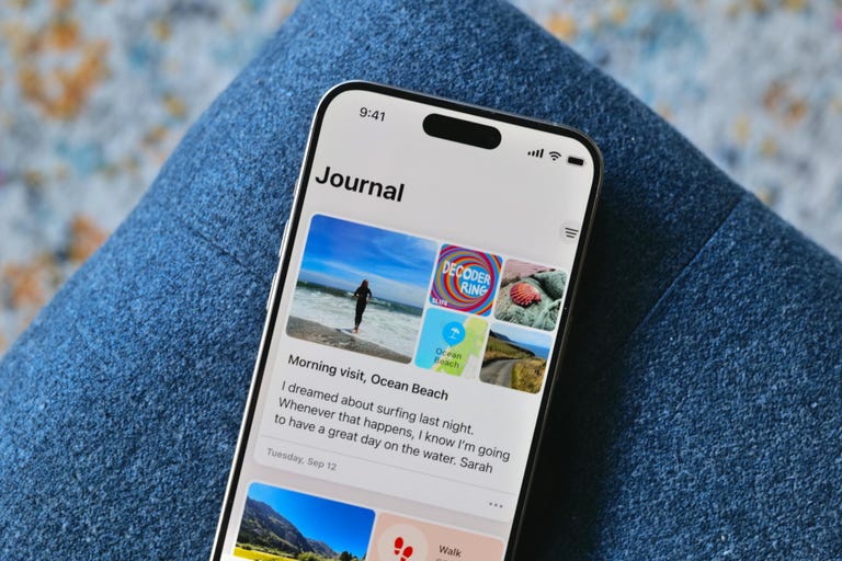 The Journal app open on an iPhone