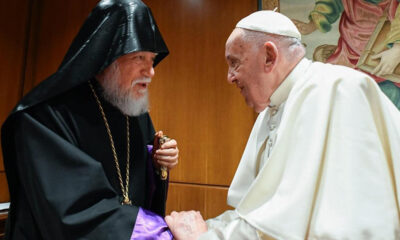 Aram I and Pope Francis discuss issue of Armenians held in Baku