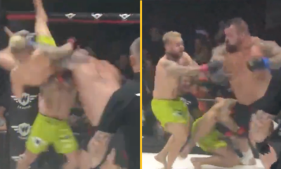 Eddie Hall produces insane knockout in 2 vs 1 MMA fight 