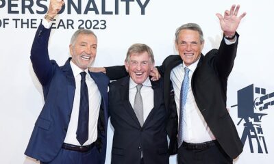 Alan Hansen (right), pictured with fellow Liverpool legends Kenny Dalglish (centre) and Graeme Souness (left) at BBC Sports Personality of the Year in 2023