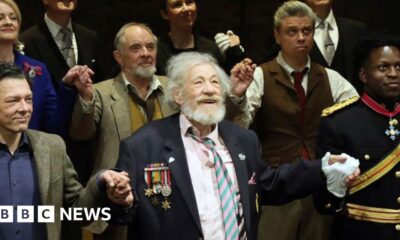 Ian McKellen 'in good spirits' after falling off stage in play