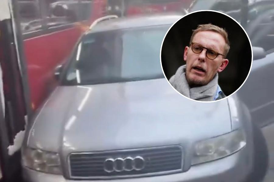 Laurence Fox livestreams angry row after bus collision