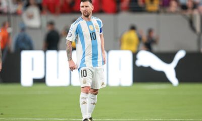 Lionel Messi during the game against Chile.