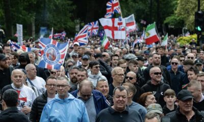 Supporters of Tommy Robinson on the march (Picture: Guy Smallman)