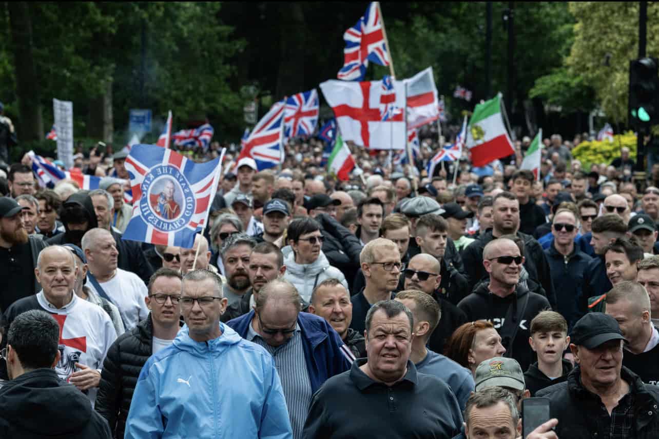 Supporters of Tommy Robinson on the march (Picture: Guy Smallman)