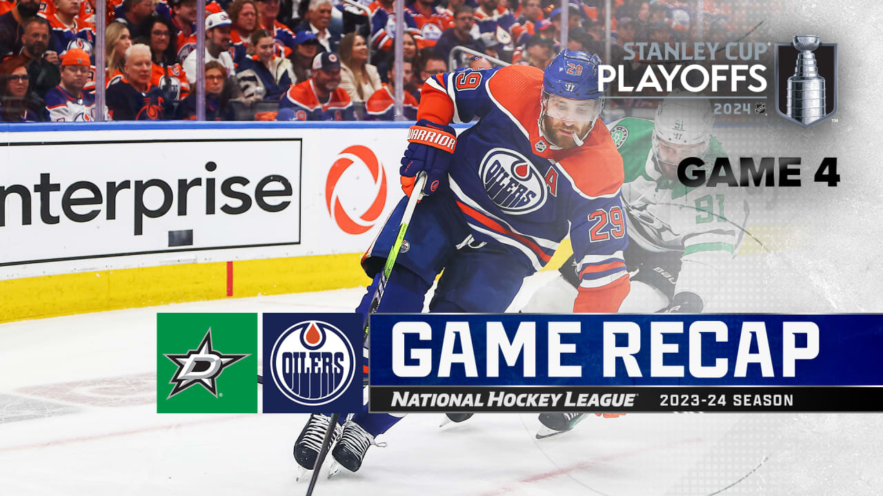 Oilers score 5 straight, defeat Stars in Game 4 to even Western Final