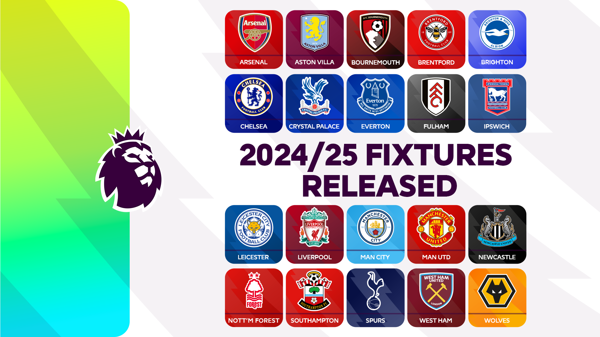 Premier League 2024/25 fixtures released!