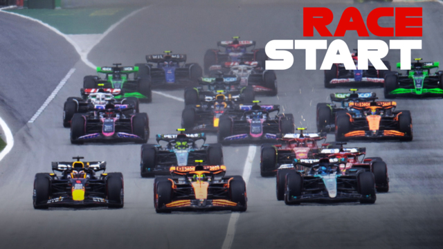 RACE START: Watch the getaway in Barcelona as George Russell spectacularly storms from P4 on the grid into the lead