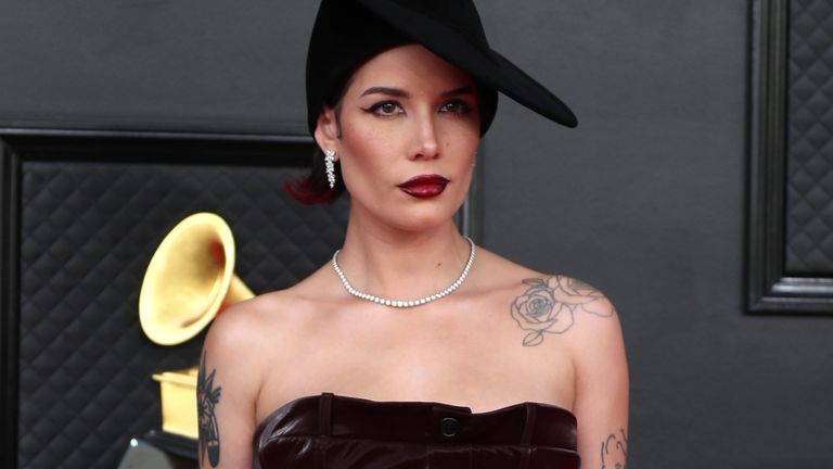 Halsey at the Grammy Awards in Las Vegas in April 2022. Pic: Reuters