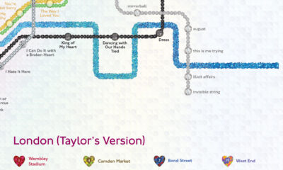 Taylor Swift Tube map released to mark singer's Wembley shows