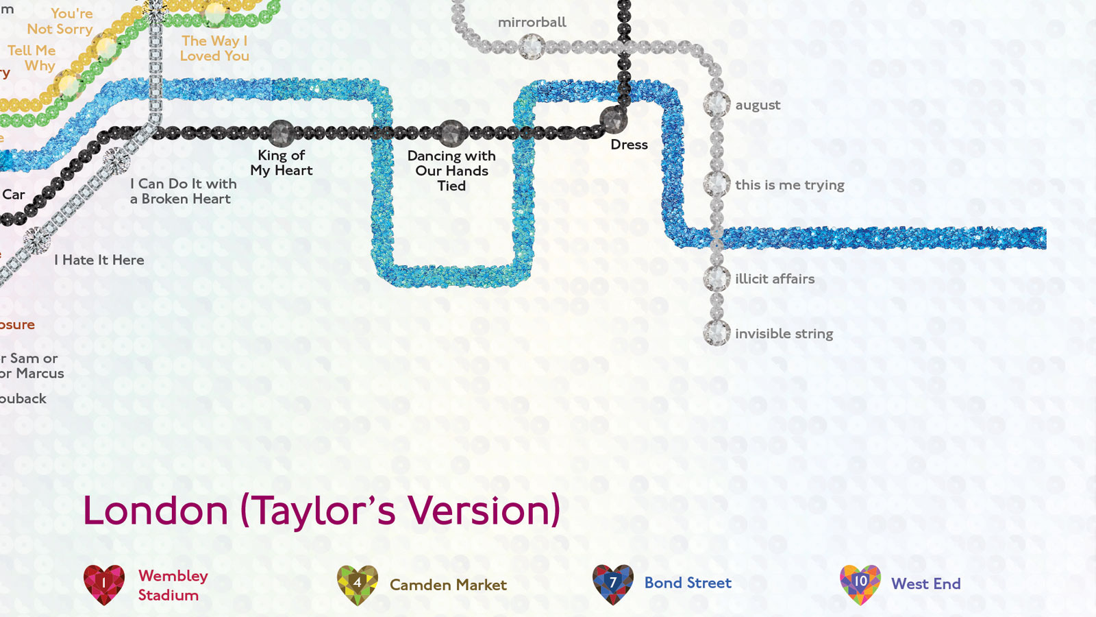 Taylor Swift Tube map released to mark singer's Wembley shows