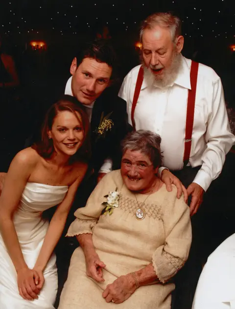 Keir Starmer/Tom Baldwin Sir Keir poses for a wedding day picture with his parents and new wife, Victoria, in 2007