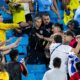 Uruguay players stepped into the stands to deal with an altercation with Colombia supporters