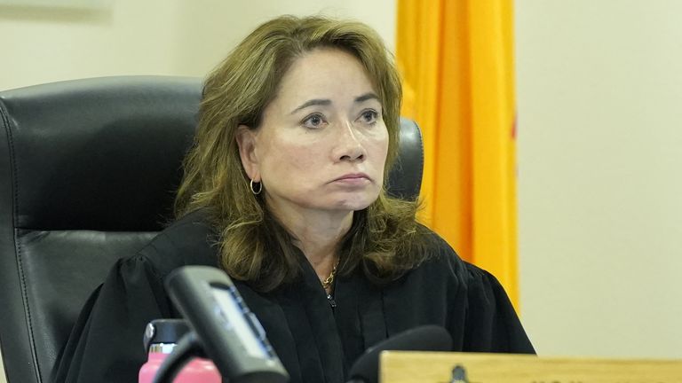 Judge Mary Marlowe Sommer presides over US actor Alec Baldwin's trial on involuntary manslaughter at Santa Fe County District Court in Santa Fe, New Mexico, on July 12, 2024. In October 2021, on the New Mexico set of the Western movie 