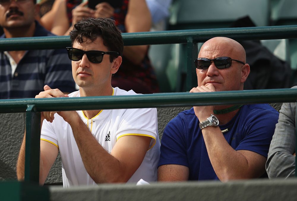 Andre with Mario Ancic at Wimbledon in 2017