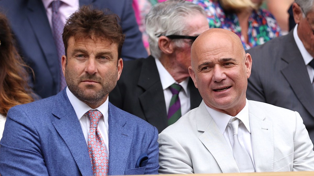 Andre Agassi makes rare appearance at Wimbledon after posting romantic tribute to Steffi Graf