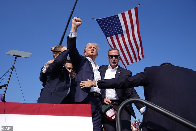 Trump was shot in the ear around 10 minutes after he took to the stage