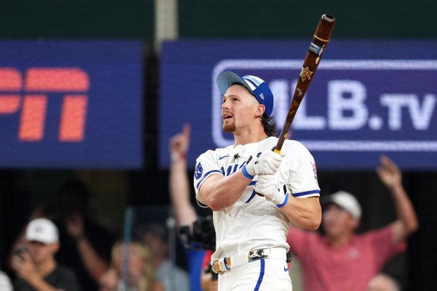 The Kansas City Royals’ Bobby Witt Jr. bats during the...