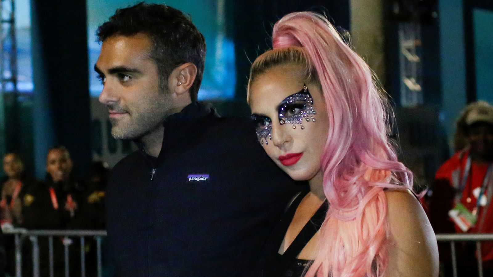 NFL Football - Super Bowl LIV - Kansas City Chiefs v San Francisco 49ers - Hard Rock Stadium, Miami Gardens, Florida, U.S. - February 2, 2020. Lady Gaga and Michael Polansky leave after the game