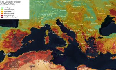 Fire danger forecast Pic: ECMWF/FWI