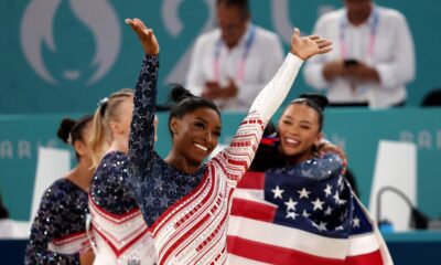 Simone Biles conjures imperfect magic on way to fifth Olympic gold as USA dominate team final